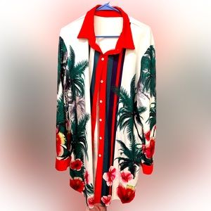 Oversized flower/parrot dress